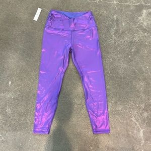 Shiny Purple/ Pink Leggings NWT size medium